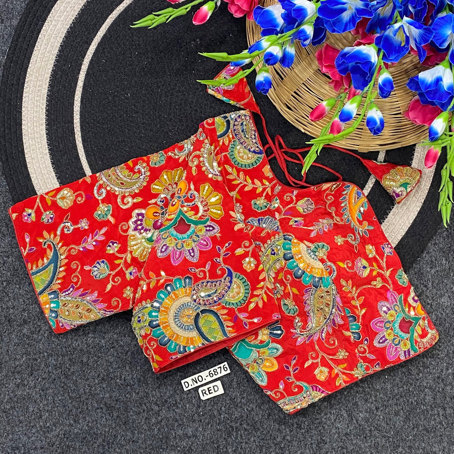Crepe Viscose Position Print Blouse - Des- 6876