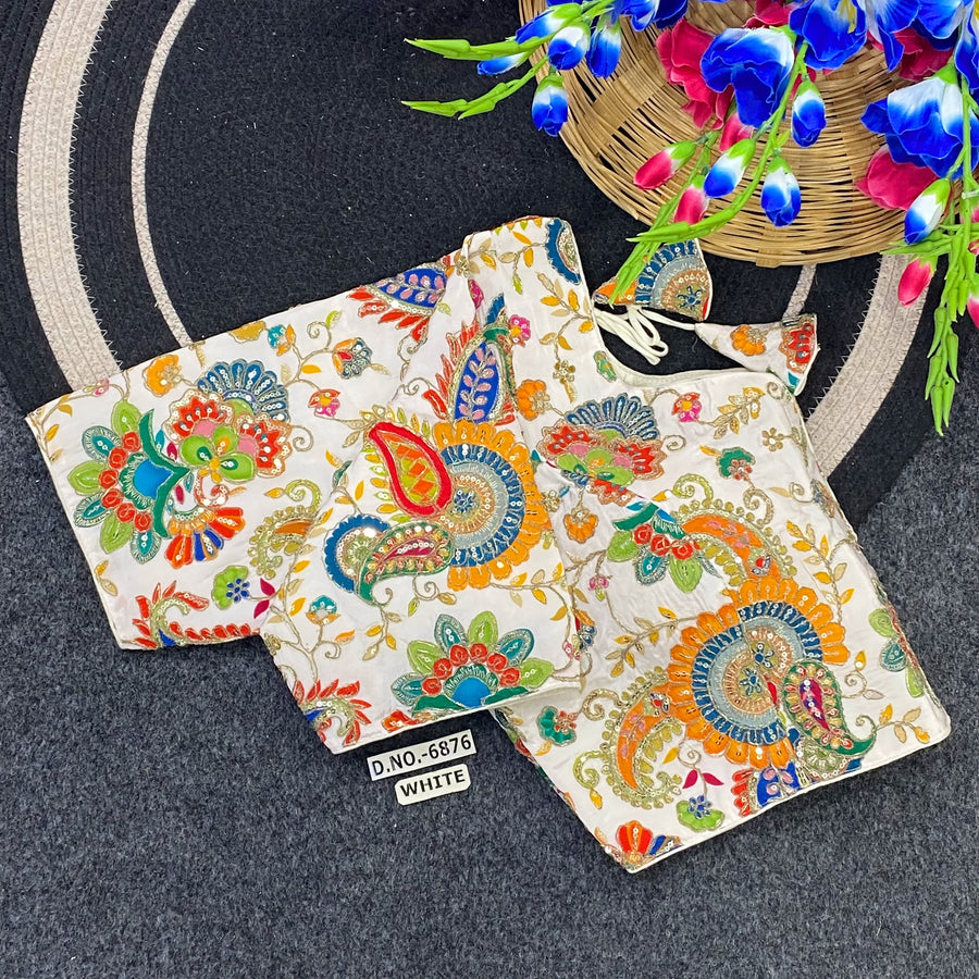 Crepe Viscose Position Print Blouse - Des- 6876