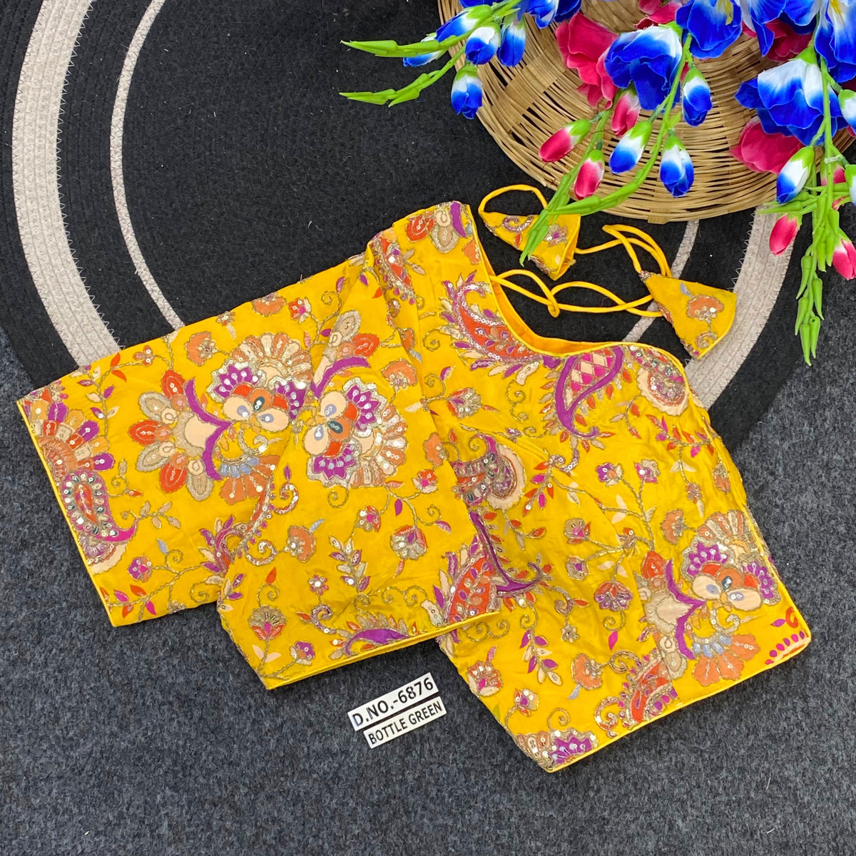 Crepe Viscose Position Print Blouse - Des- 6876