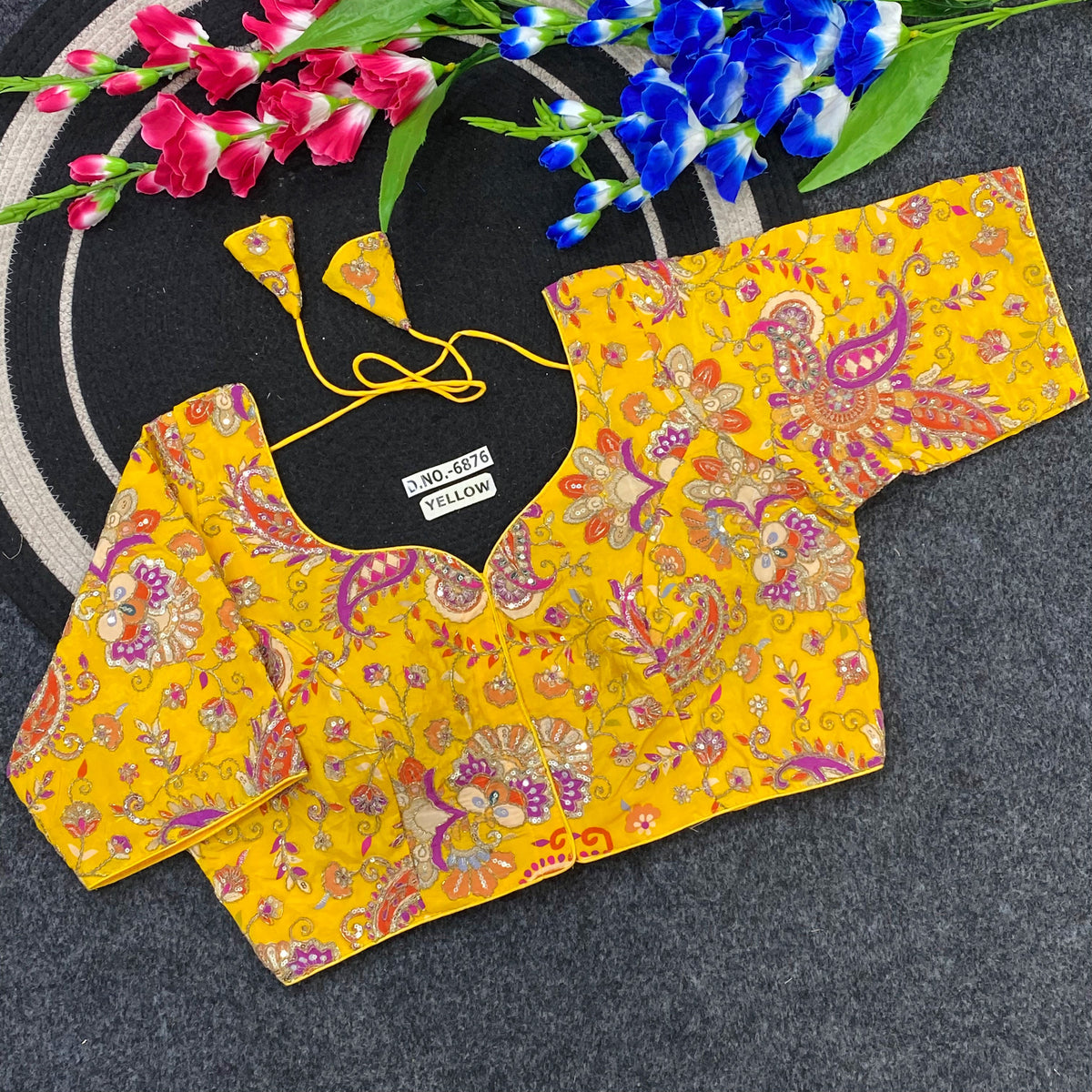 Crepe Viscose Position Print Blouse - Des- 6876