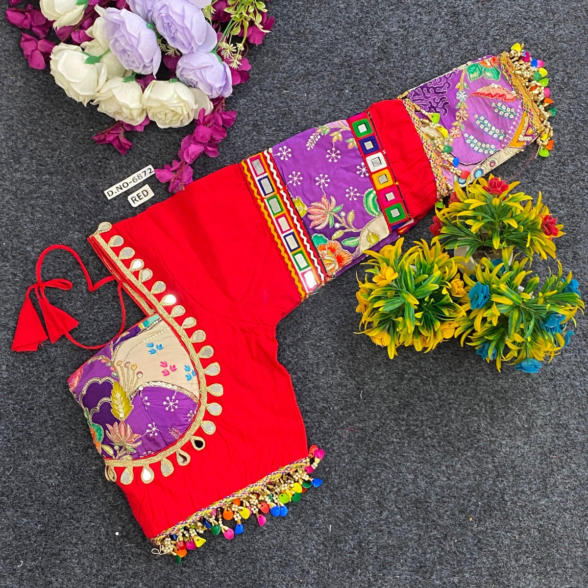 Navratri Masaba Pattern Full Sleeve Blouse - Des- 6872 – Rani – view 4