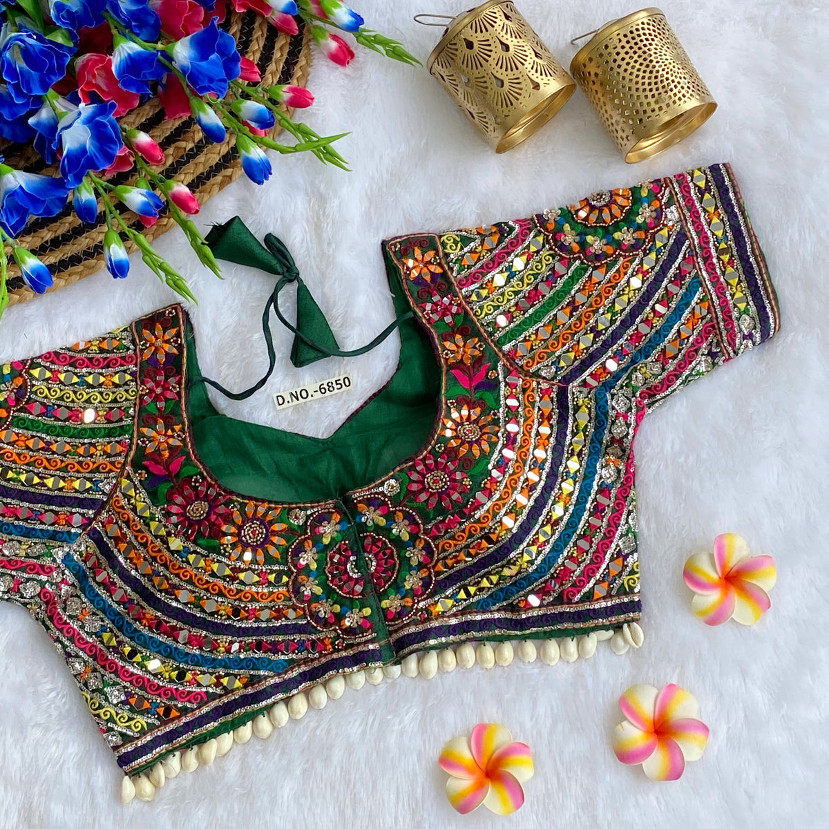 Navratri Designer Elbow Sleeve Blouse - Des- 6850