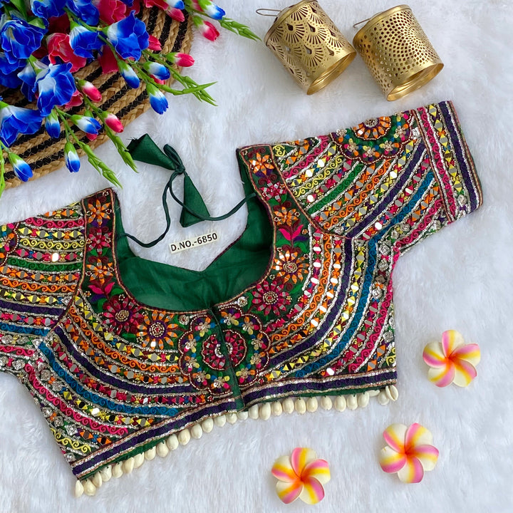 Navratri Designer Elbow Sleeve Blouse - Des- 6850