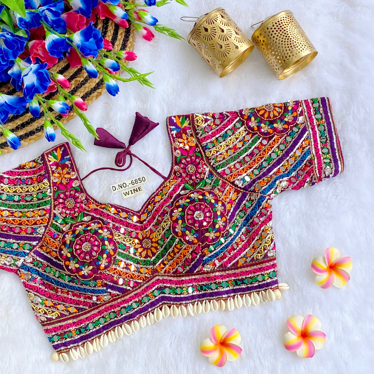 Navratri Designer Elbow Sleeve Blouse - Des- 6850
