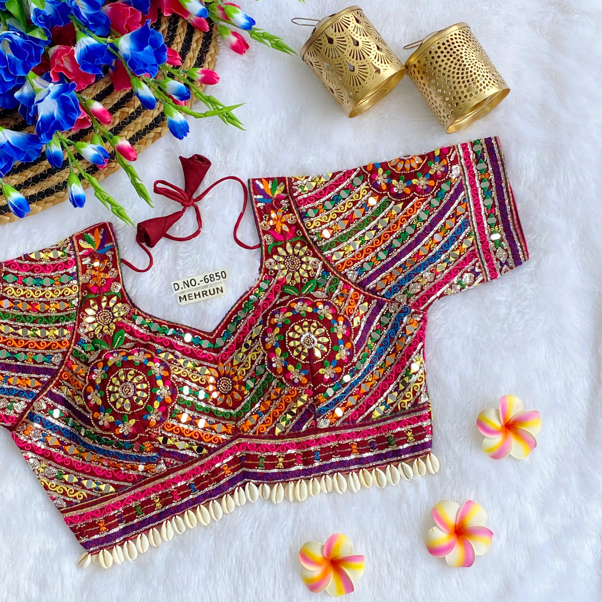 Navratri Designer Elbow Sleeve Blouse - Des- 6850