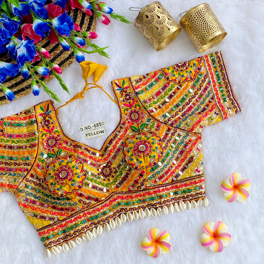 Navratri Designer Elbow Sleeve Blouse - Des- 6850