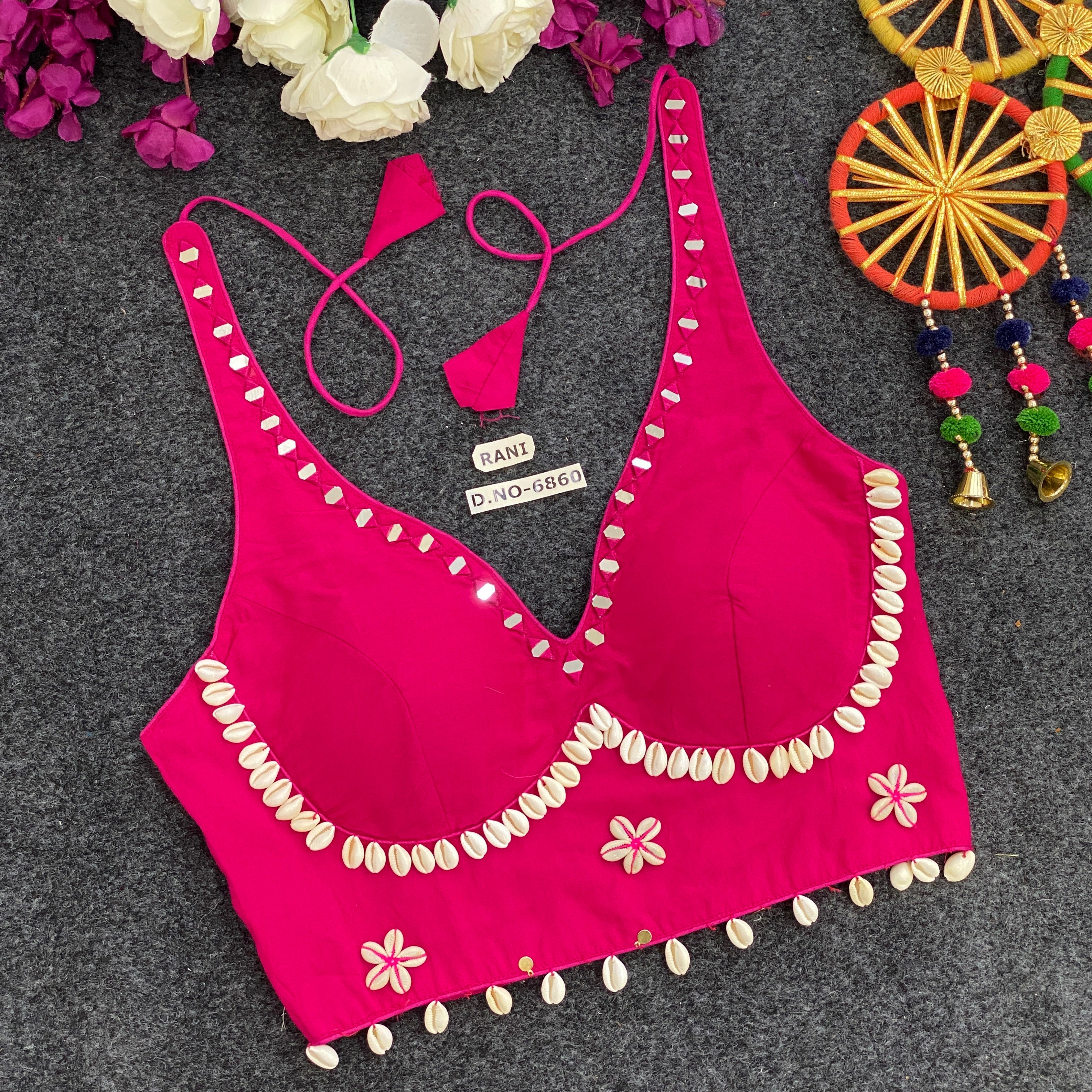 Navratri Stretchable Blouse - BL6860 – Red – view 2