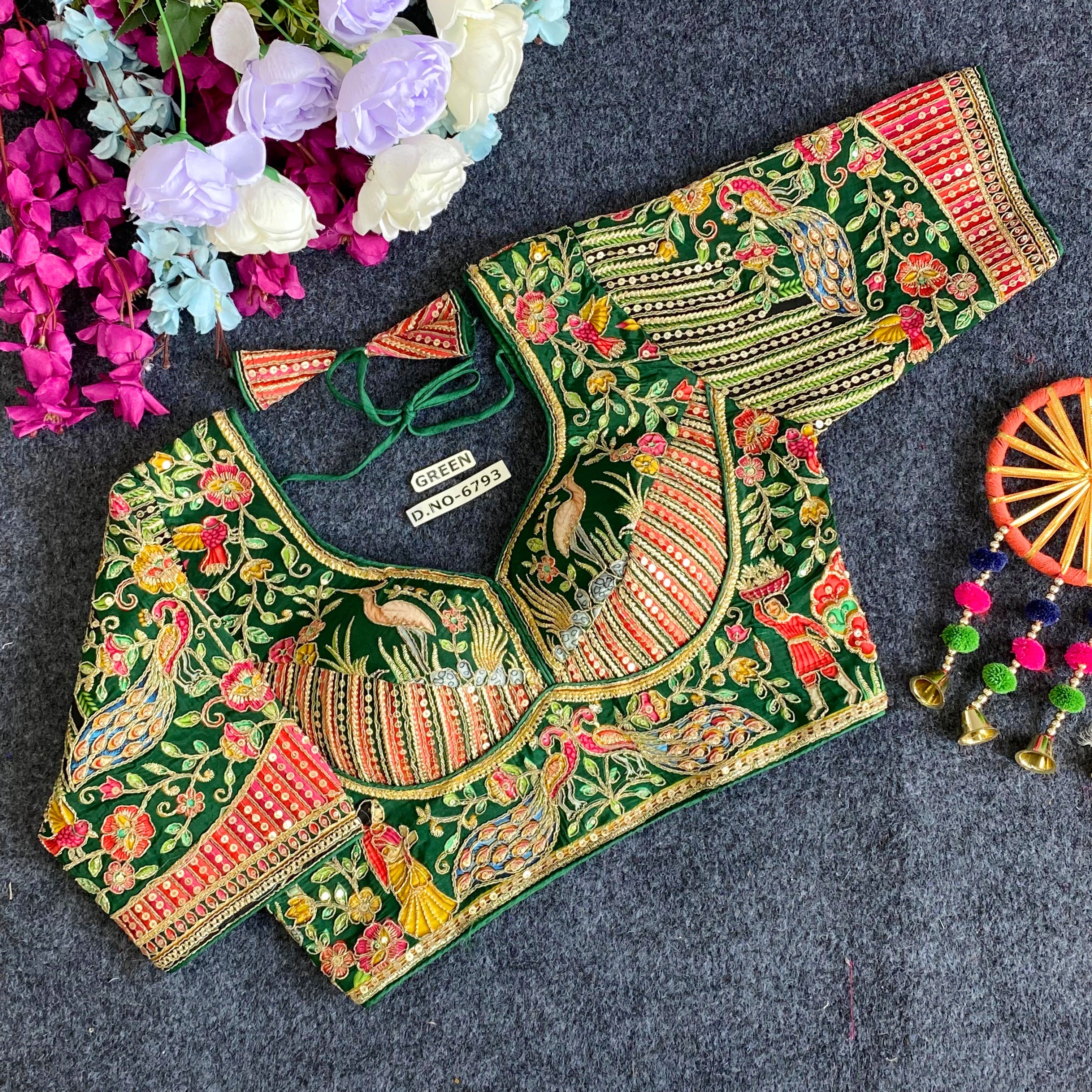 Crepe Viscose Position Print Designer Blouse - Des- 6793 – Rani – view 5