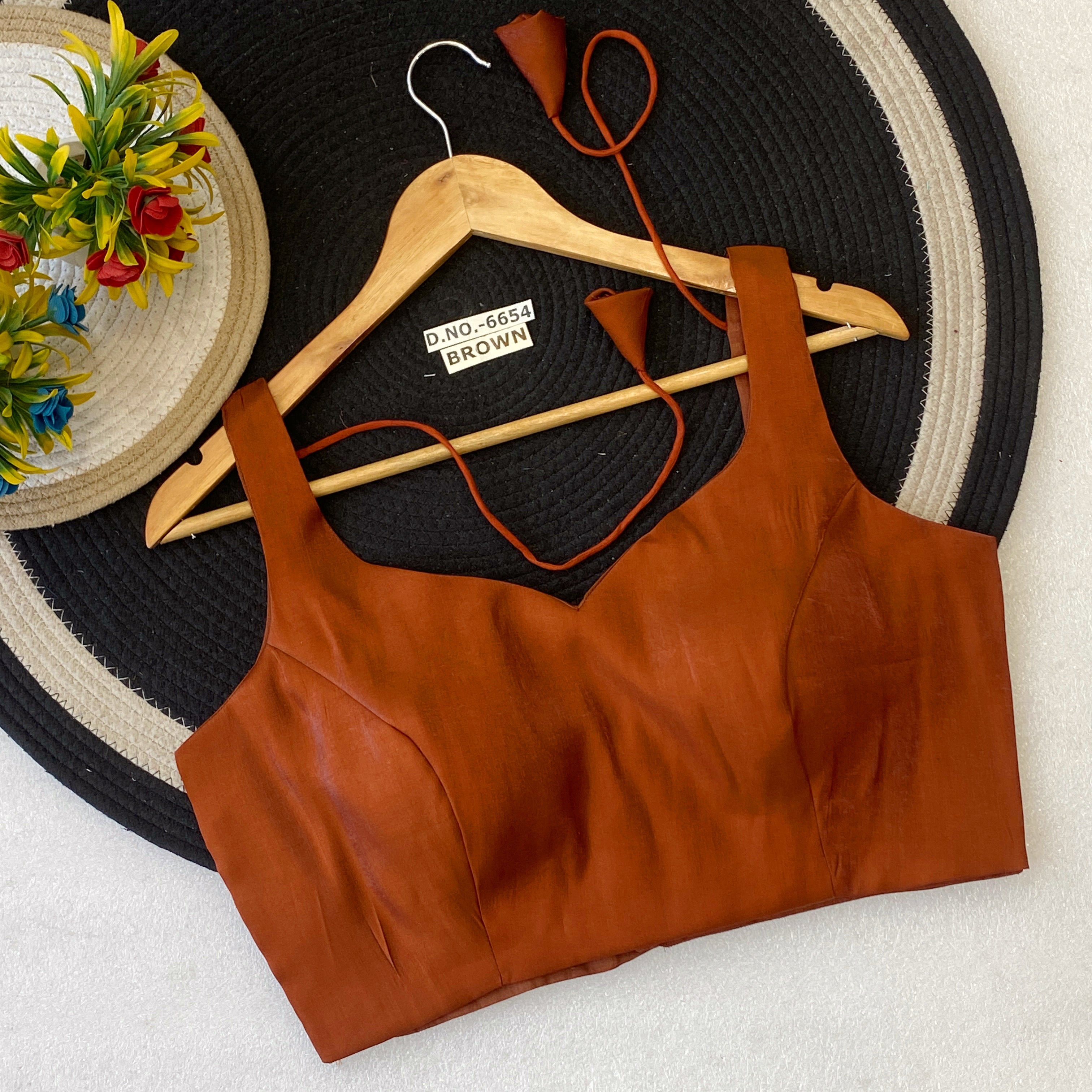 Premium Broad Strap Sleeveless Blouse - Seamless Finish Designer Wear - Des- 6654 – Rani – view 16