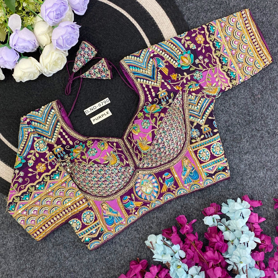 Navratri Viscose Crepe Position Print Blouse - Des- 6790