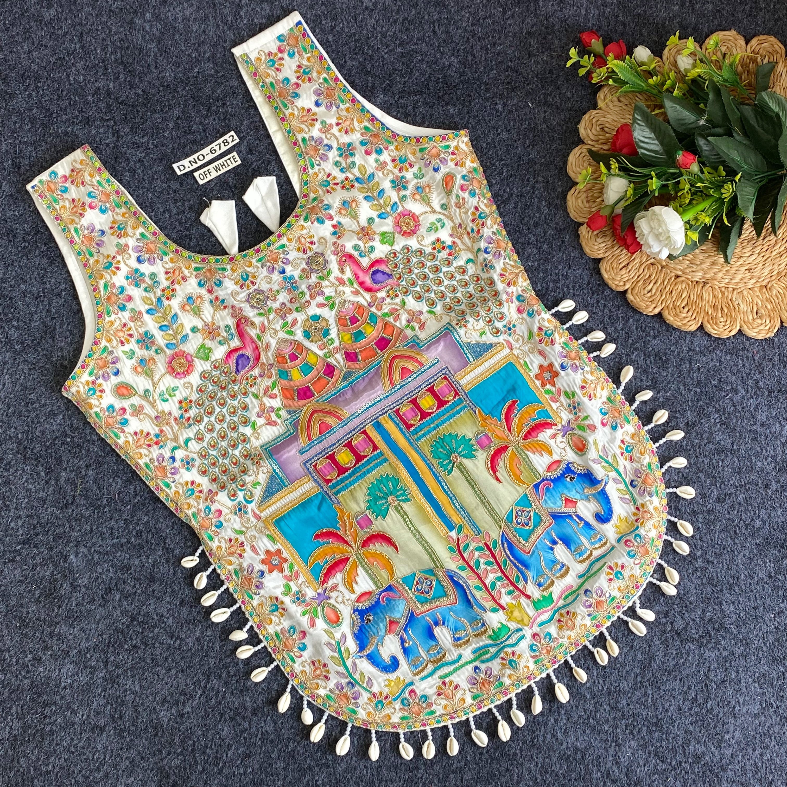 Navratri Kedia Kurti Blouse - Des- 6782 – Red – view 10