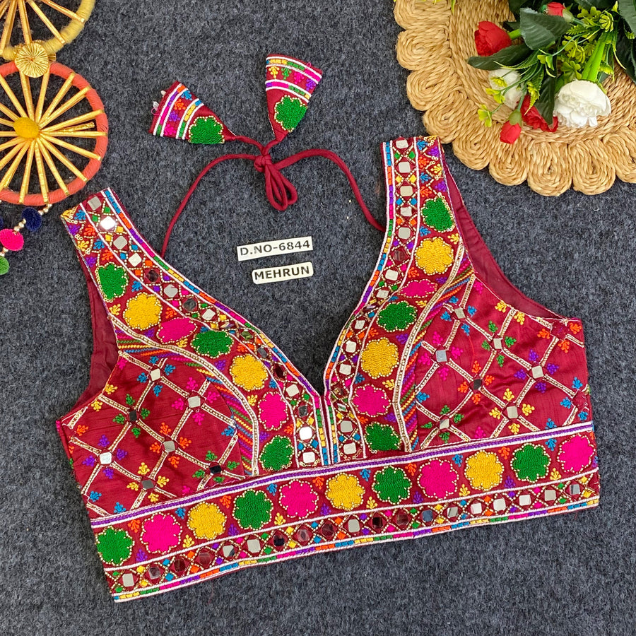 Navratri Special Mirror Handwork Blouse - Des- 6844