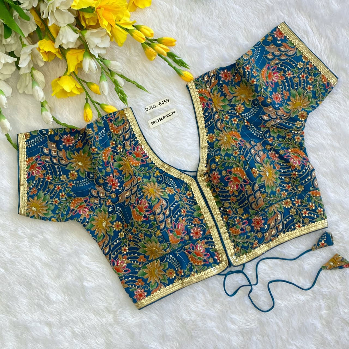 Viscose Crepe Position Print Blouse - Des- 6459 – Yellow – view 1