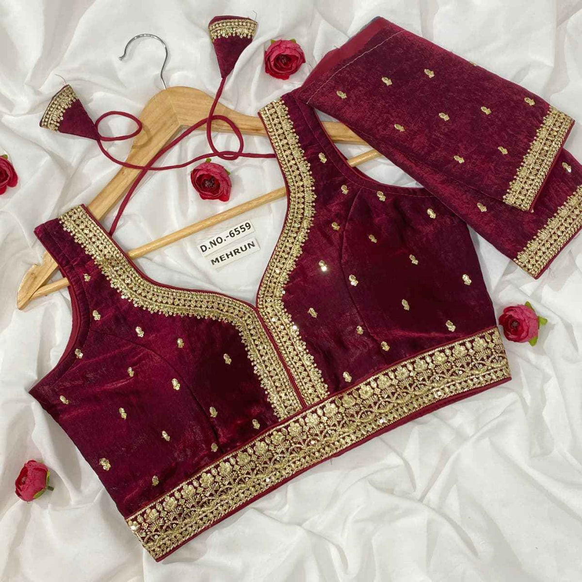 Fendy Silk Embroidered Blouse - Des- 6559 – Botte Green – view 5