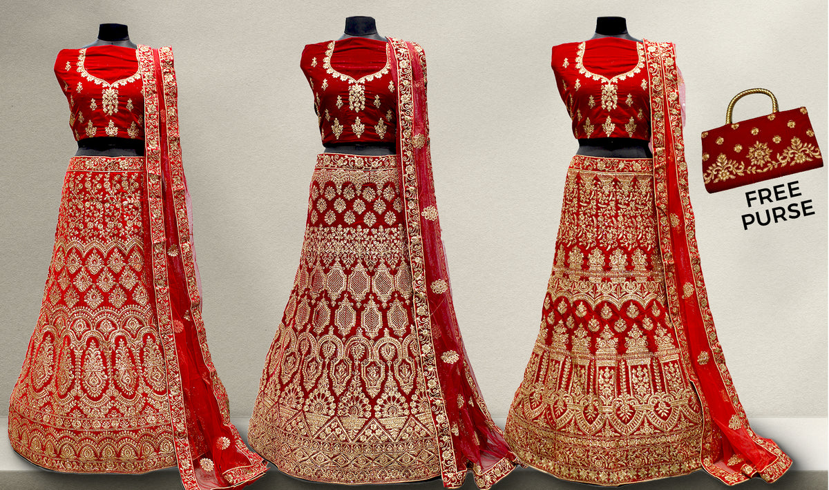 The Marwar Collection Edit: Red Heritage Lehenga Ensemble IV – Red – view 1