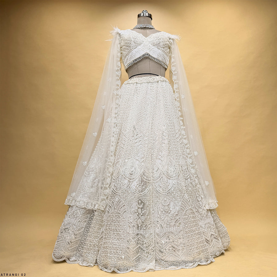 The Jaipur Palace Heirloom: Off White Heritage Lehenga Ensemble I