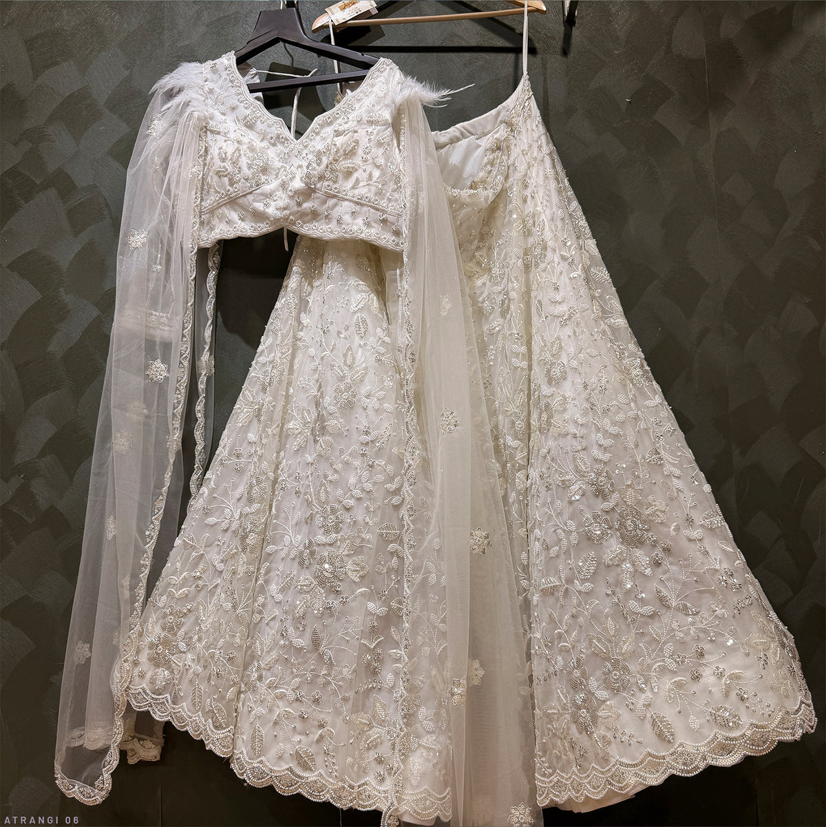 The Marwar Collection Edit: White Heritage Lehenga Ensemble I – Off White – view 1