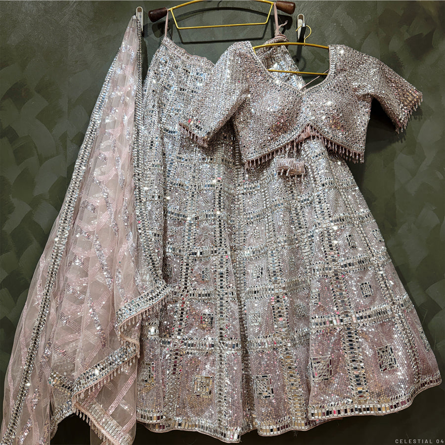 The Utsav Collection: Peach Lavender Heritage Lehenga Ensemble II