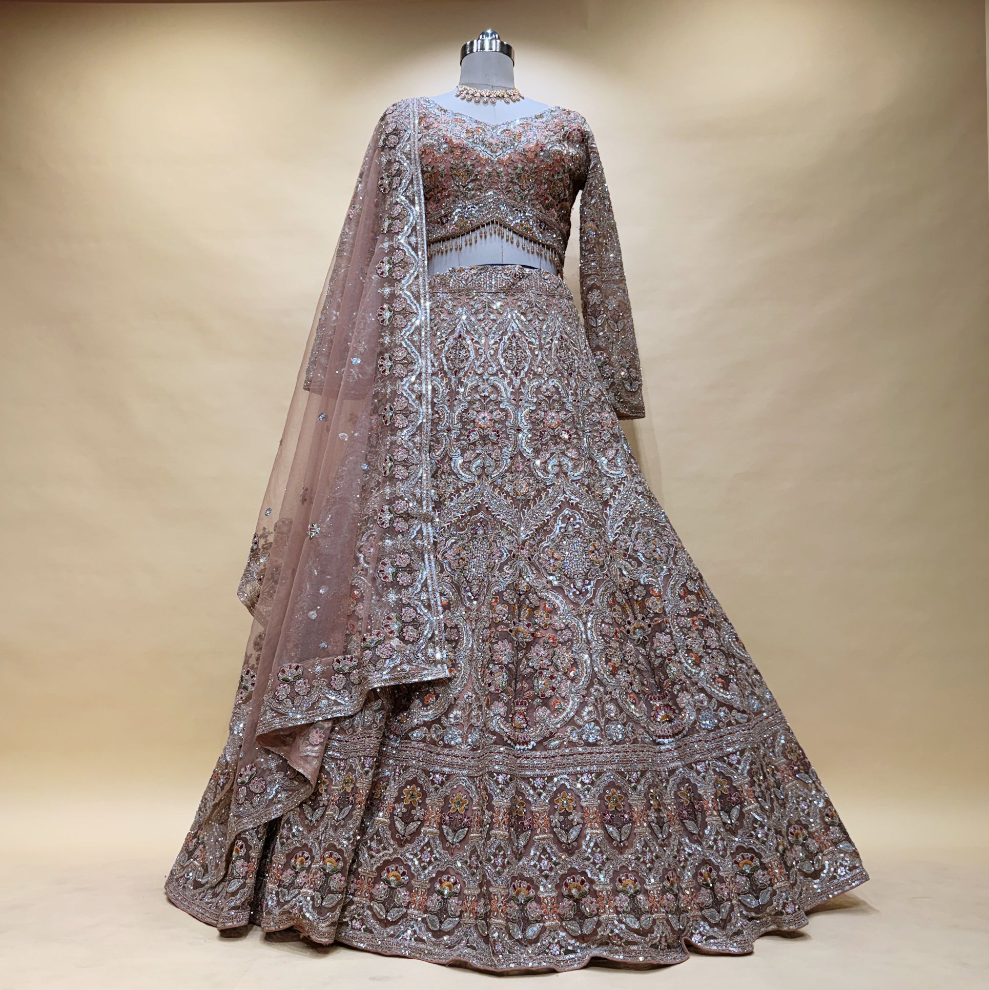 The Parampara Darbar: Gold Heritage Lehenga Ensemble IV – Gold – view 2