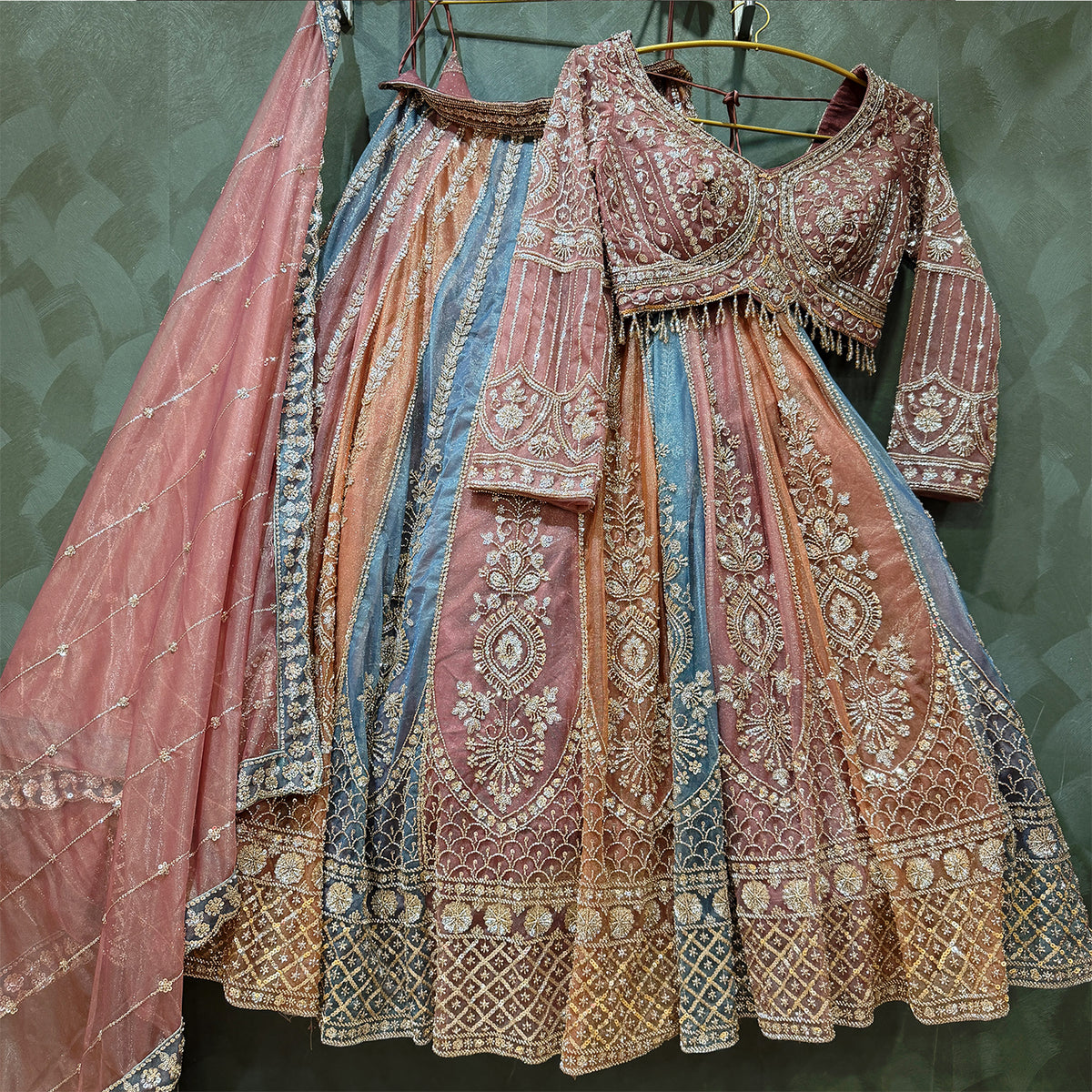 The Mewar Heritage Edit: Heritage Lehenga Ensemble IV – Multi Colour – view 1