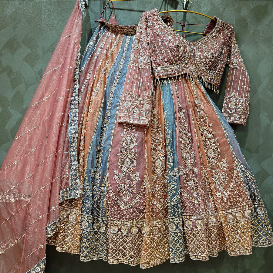 The Kalyani Collection: Multi Colour Heritage Lehenga Ensemble II