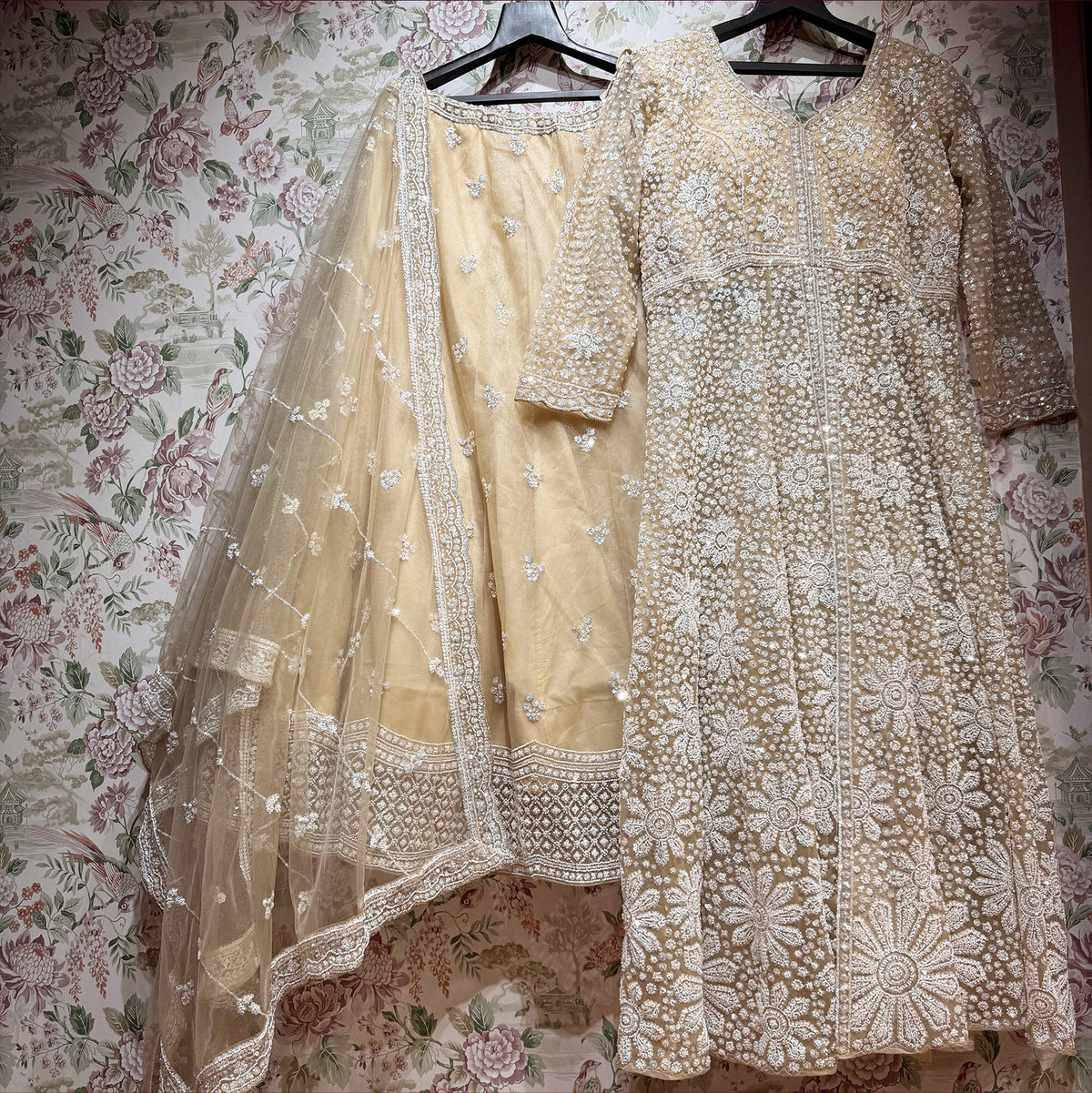 The Indrani Heirloom: Ivory Lehenga Ensemble II - Ivory - view 1