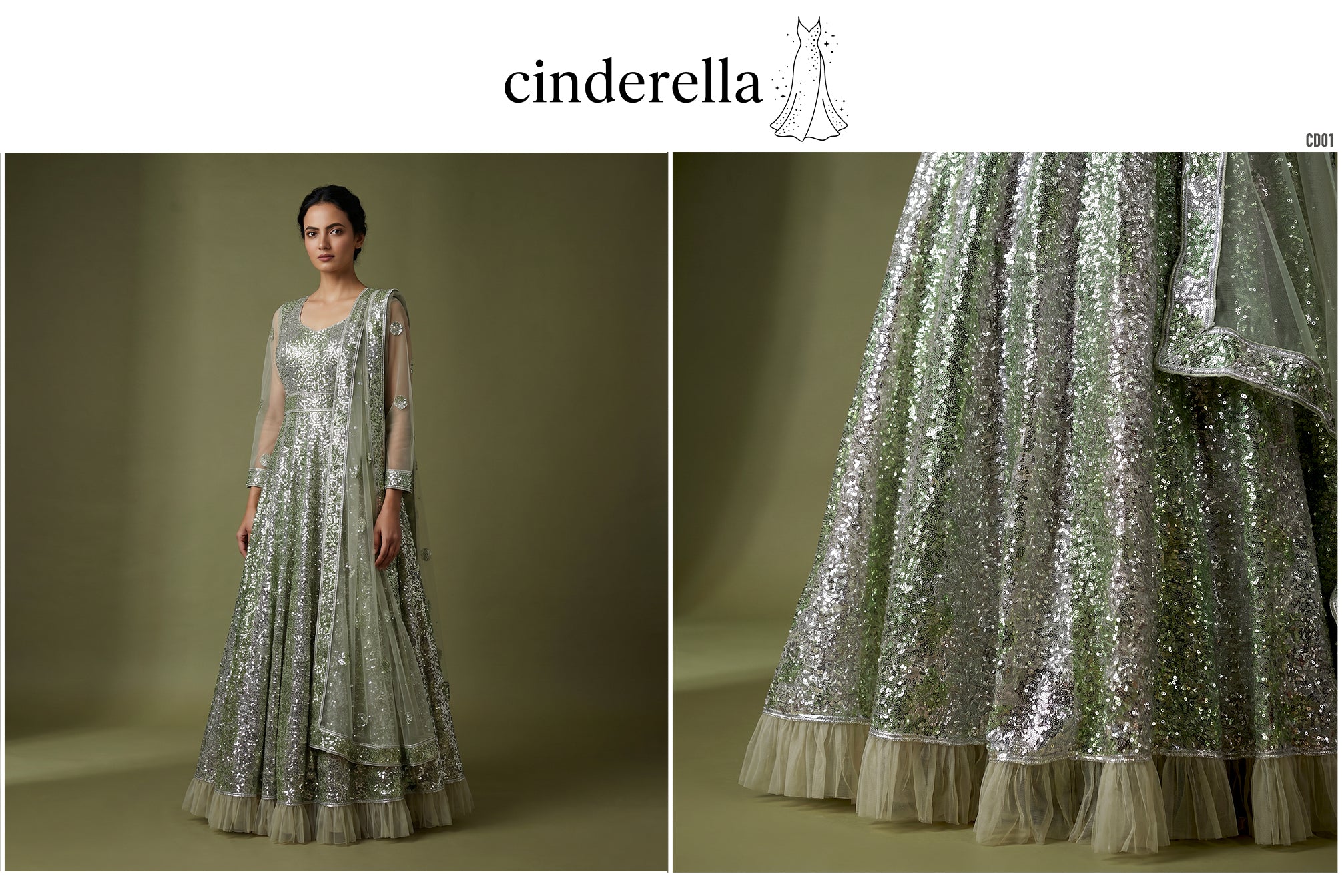 The Ananda Collection: Black Heritage Lehenga Ensemble III – Black – view 4