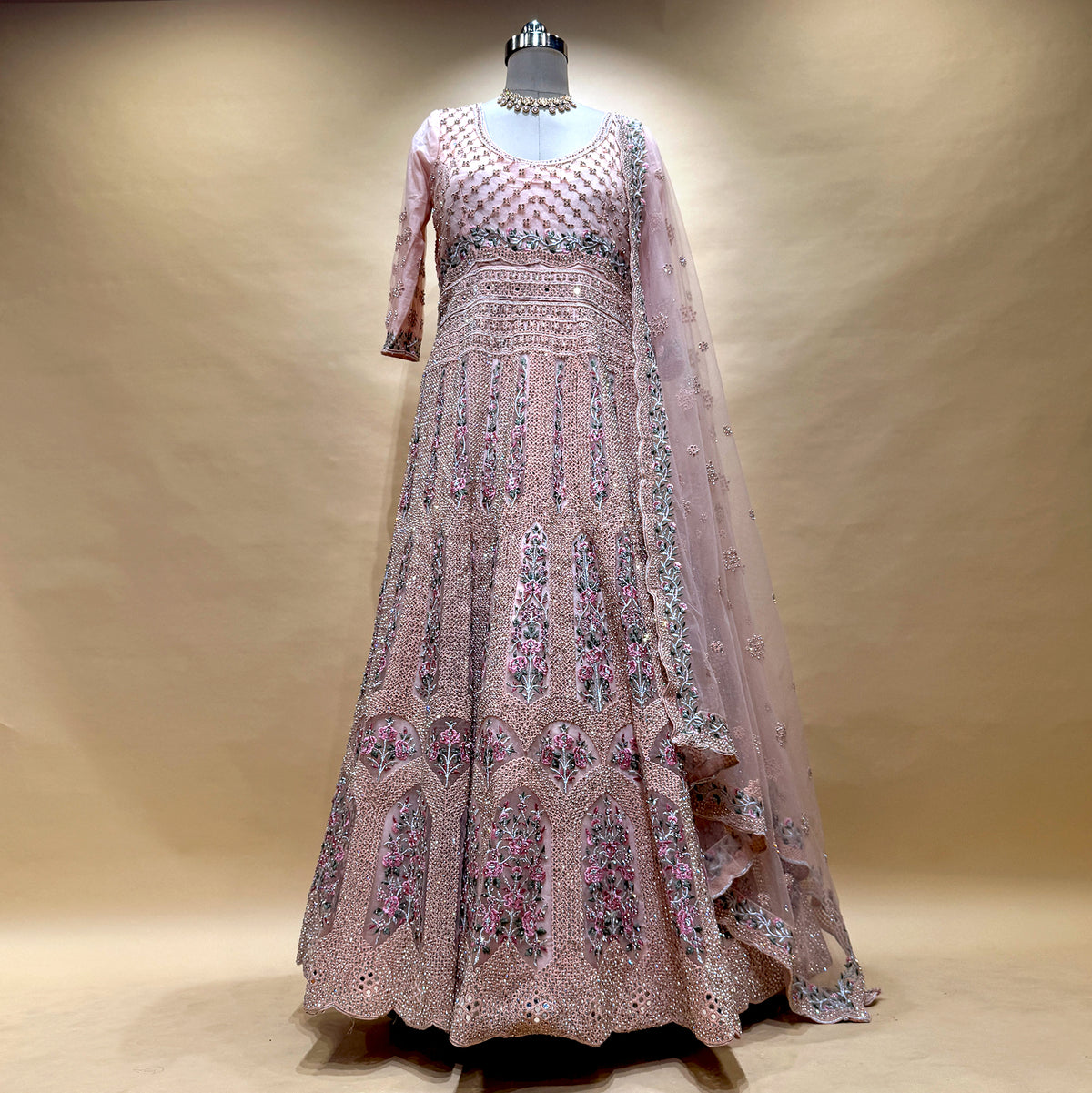 The Kashi Trousseau Collection: Pink Heritage Lehenga Ensemble – Pink – view 1