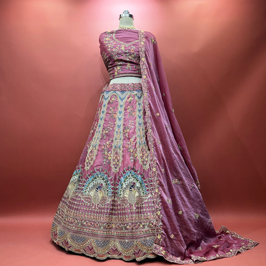 The Ananda Collection: Blue Heritage Lehenga Ensemble
