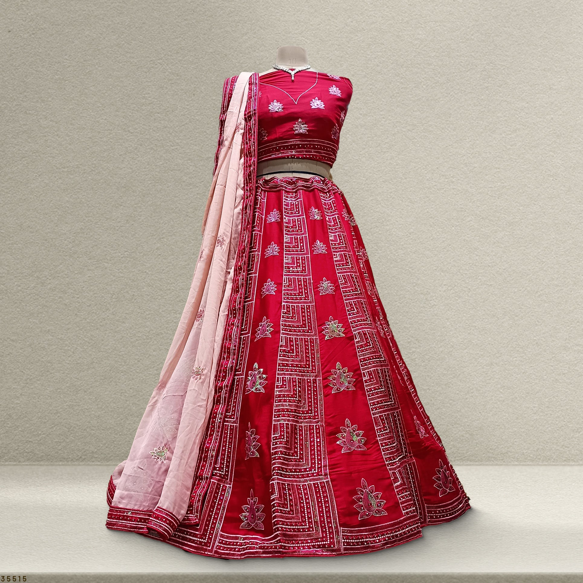 The Kalyani Collection: Blue Georgette Lehenga Ensemble IV – Blue – view 2