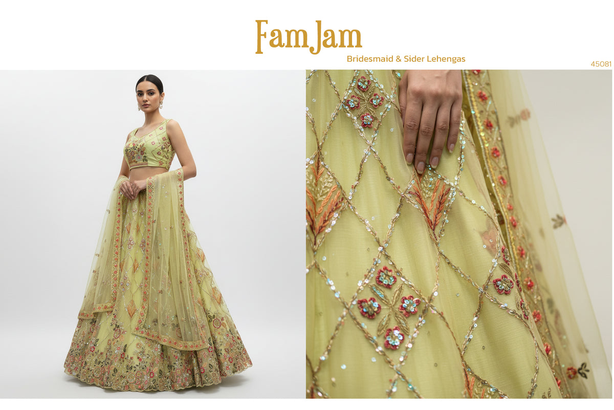 The Kalyani Darbar: Lavender Net Lehenga Ensemble II – Lavender – view 4