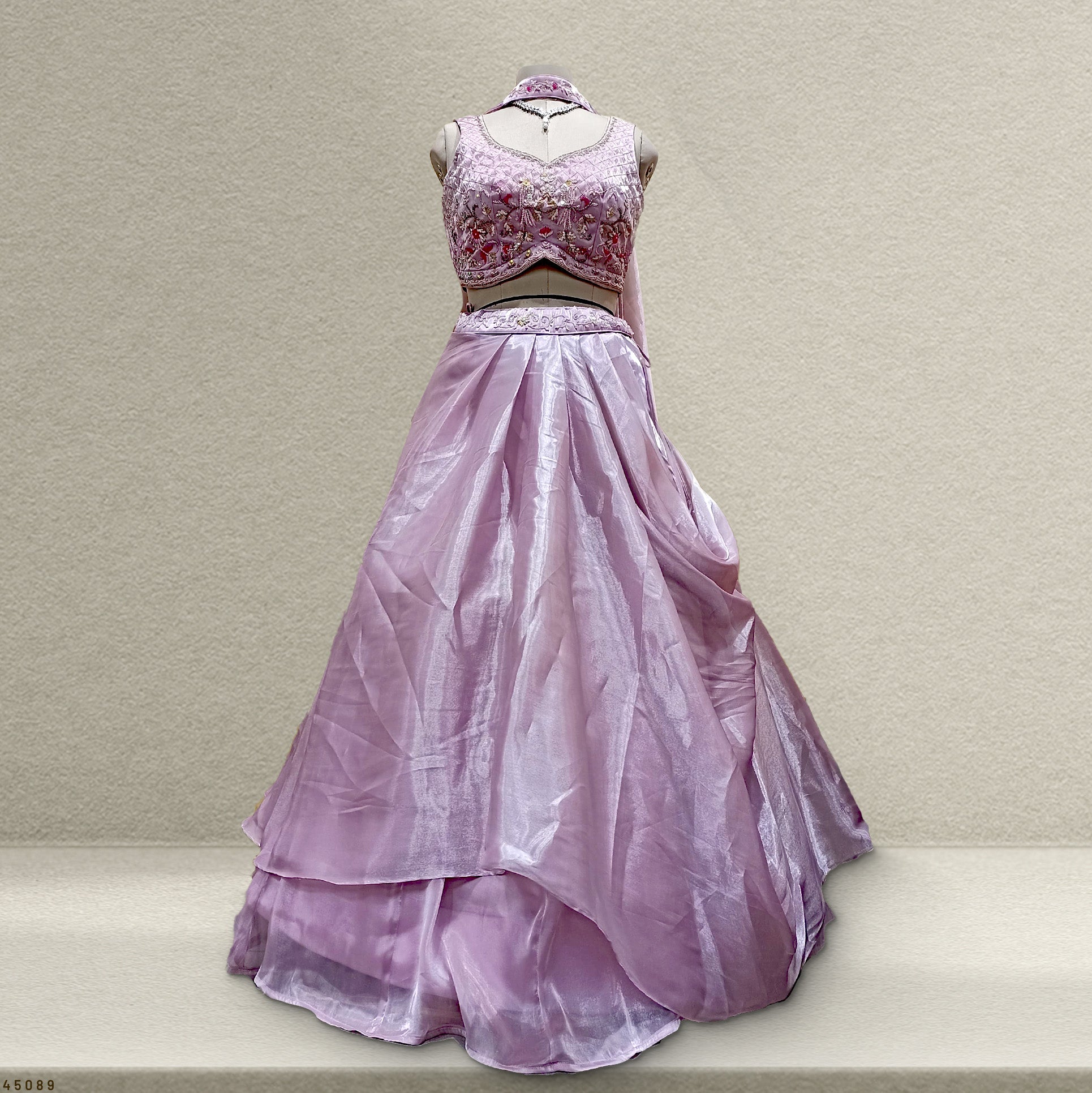 The Utsav Collection: Blue Heritage Lehenga Ensemble II – Blue – view 2