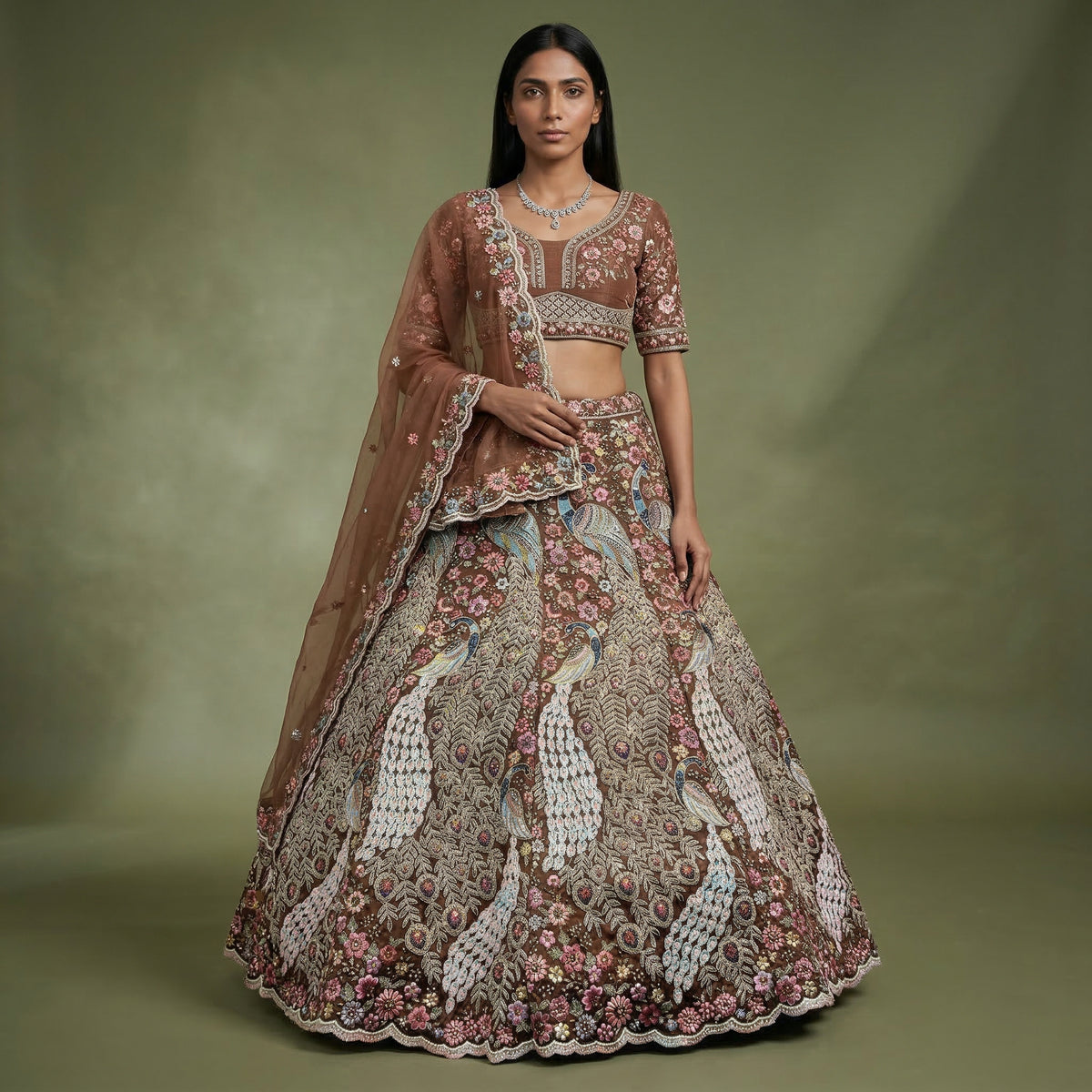 The Parampara Darbar: Heritage Lehenga Ensemble IV – Multi Colour – view 2
