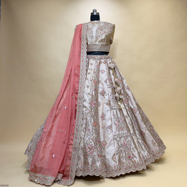 The Kalyani Heirloom: Peach Heritage Lehenga Ensemble III