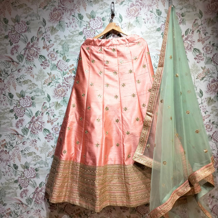 The Jharokha Heirloom: Green Heritage Lehenga Ensemble II