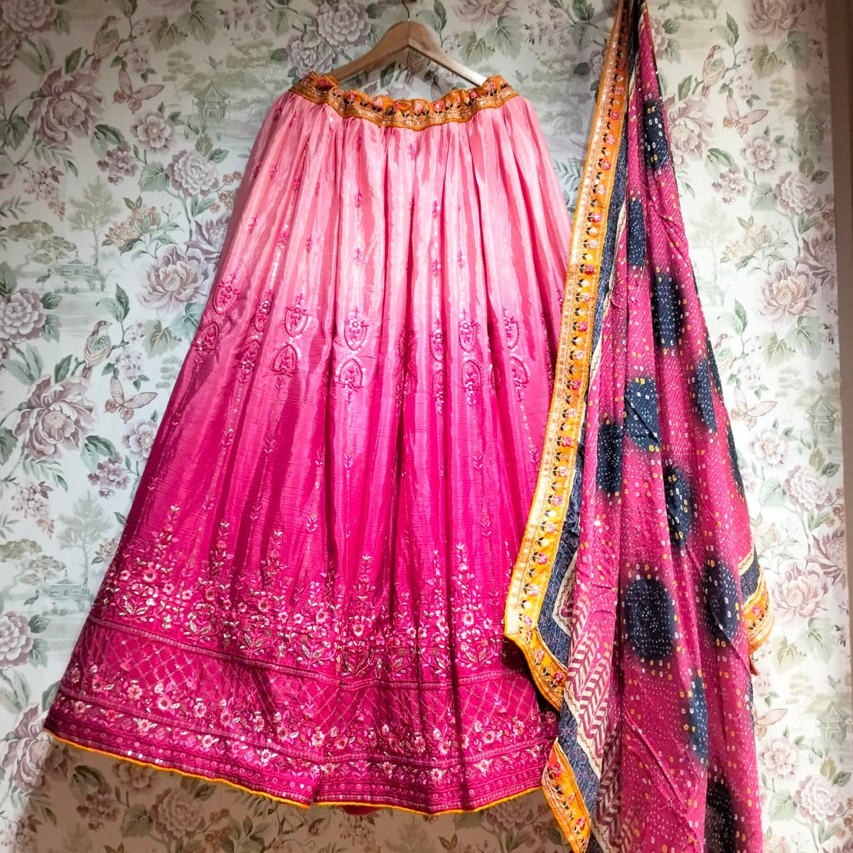 The Udaipur Royal Heirloom: Pink Heritage Lehenga Ensemble III – Pink – view 2