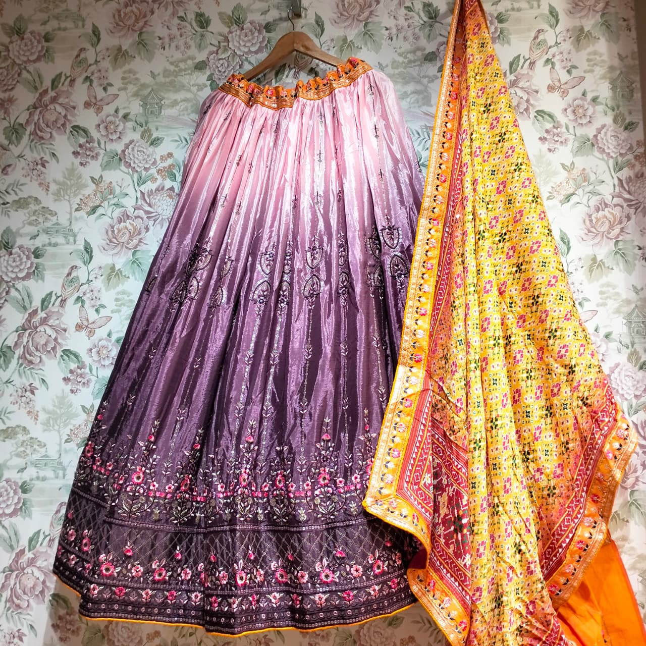 The Udaipur Royal Heirloom: Pink Heritage Lehenga Ensemble III – Pink – view 3