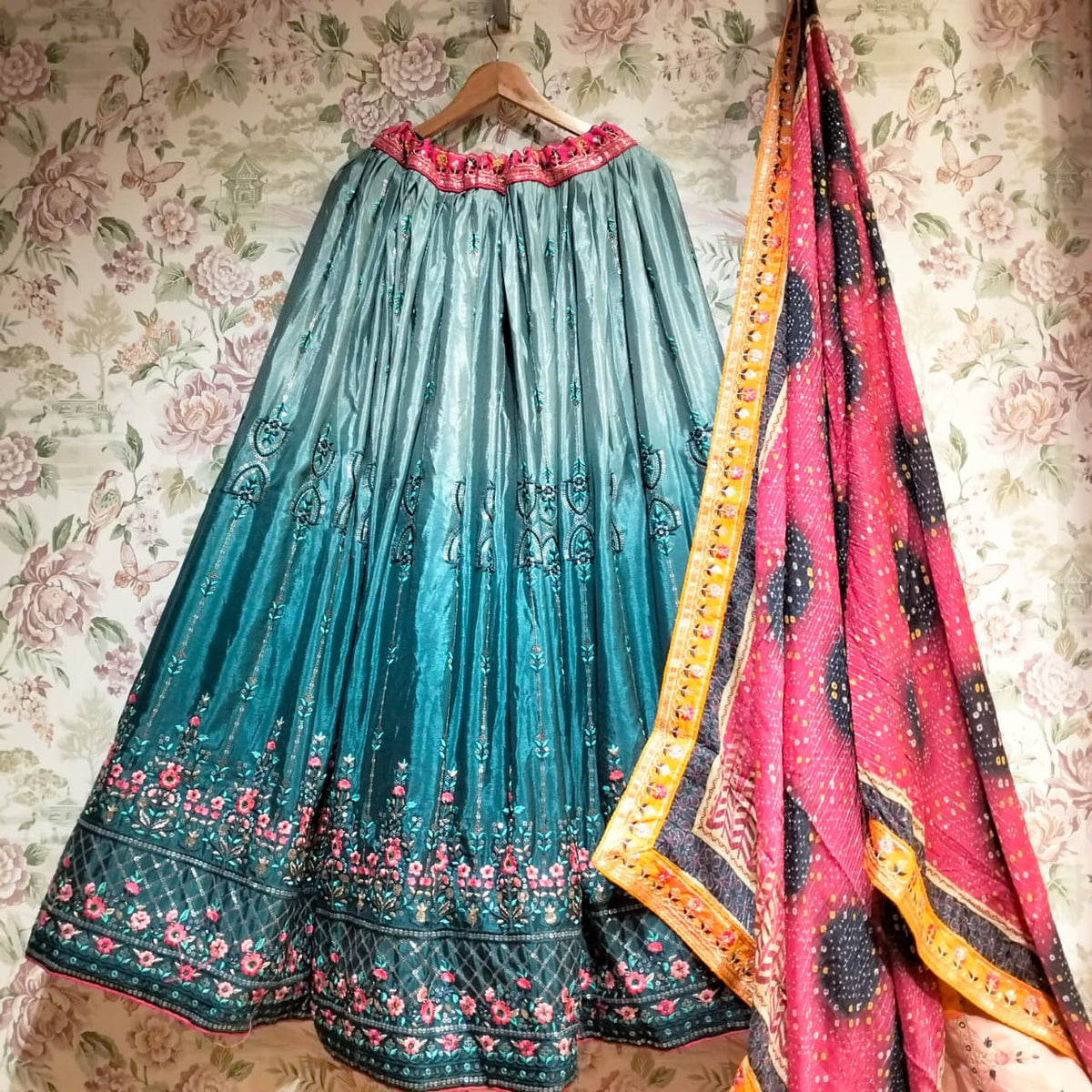 The Udaipur Royal Heirloom: Pink Heritage Lehenga Ensemble III – Pink – view 4