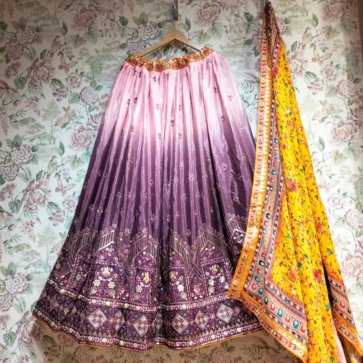 The Udaipur Royal Heirloom: Pink Heritage Lehenga Ensemble III – Pink – view 5