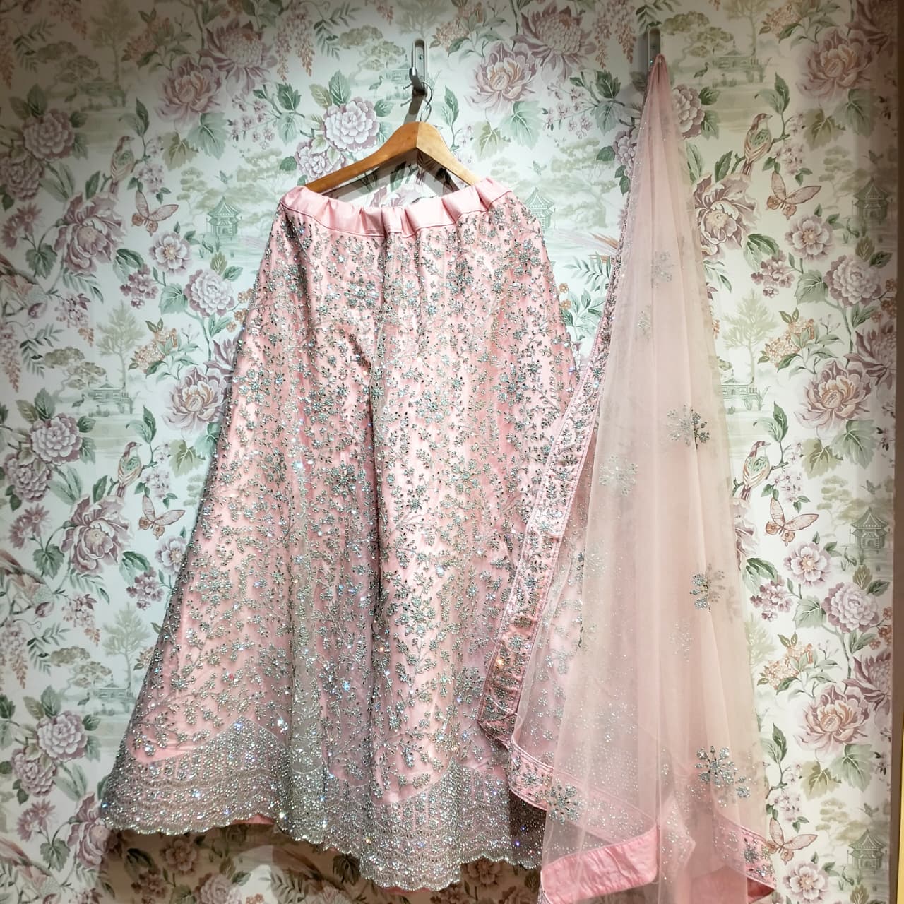 The Amber Fort Edit: Pink Heritage Lehenga Ensemble II – Baby Pink – view 1