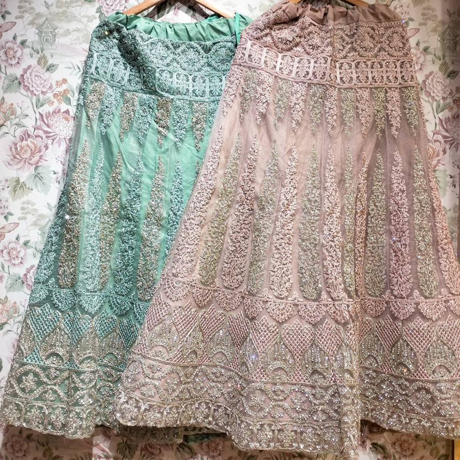 The Shagun Darbar: Blue & Pink Heritage Lehenga Ensemble I