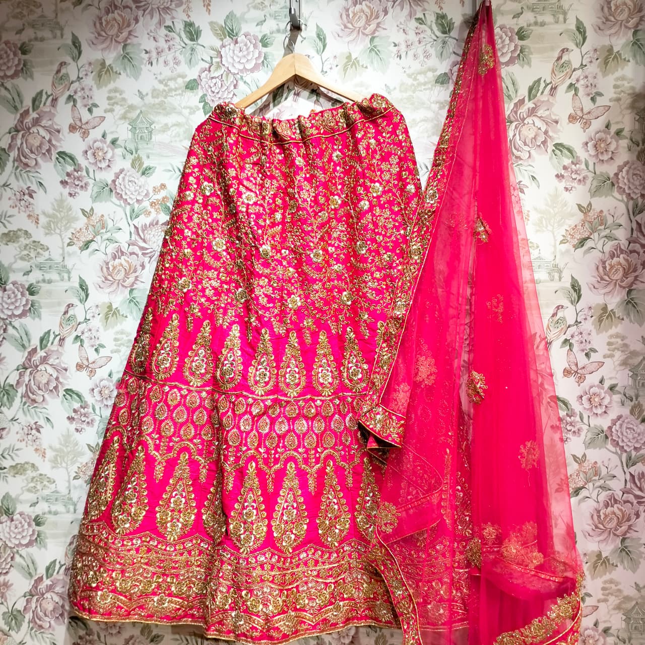 The Mangalam Collection: Pink Heritage Lehenga Ensemble – Pink – view 1