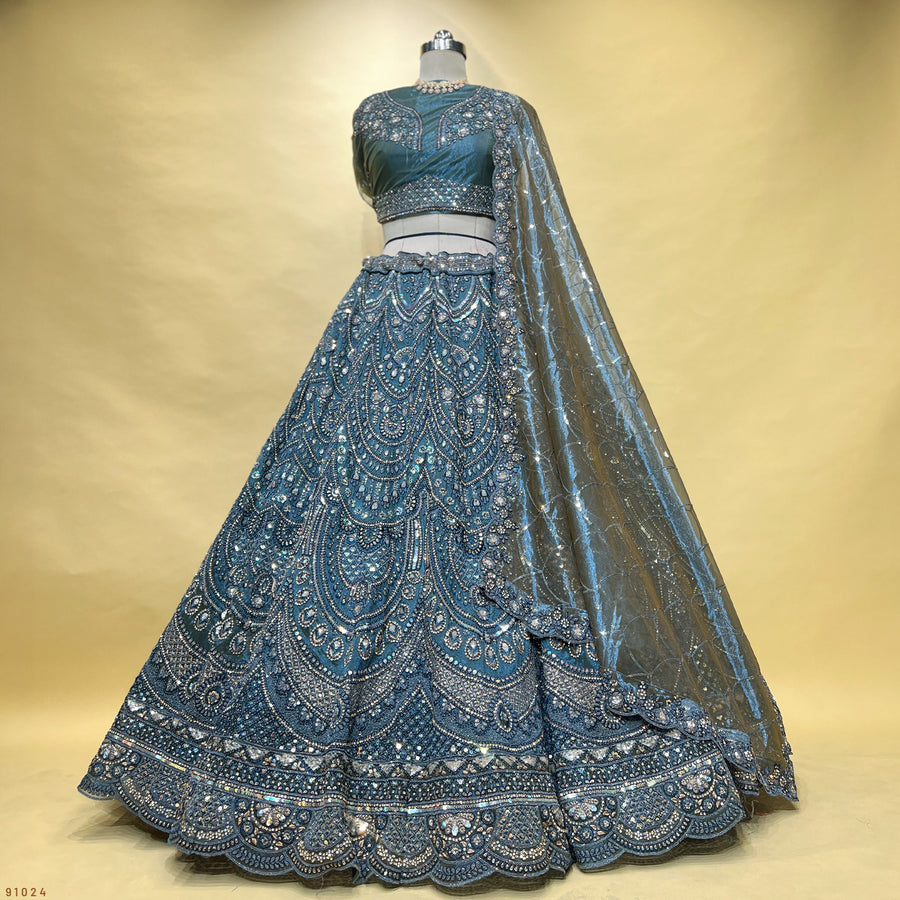 The Kalyani Edit: Blue Heritage Lehenga Ensemble II