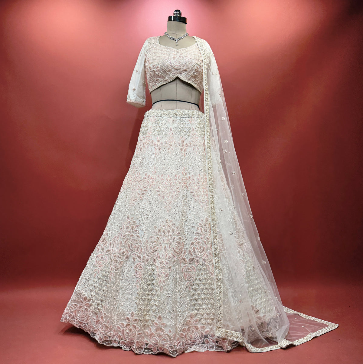 The Jharokha Heirloom Edit: Blue Heritage Lehenga Ensemble I – Blue – view 3