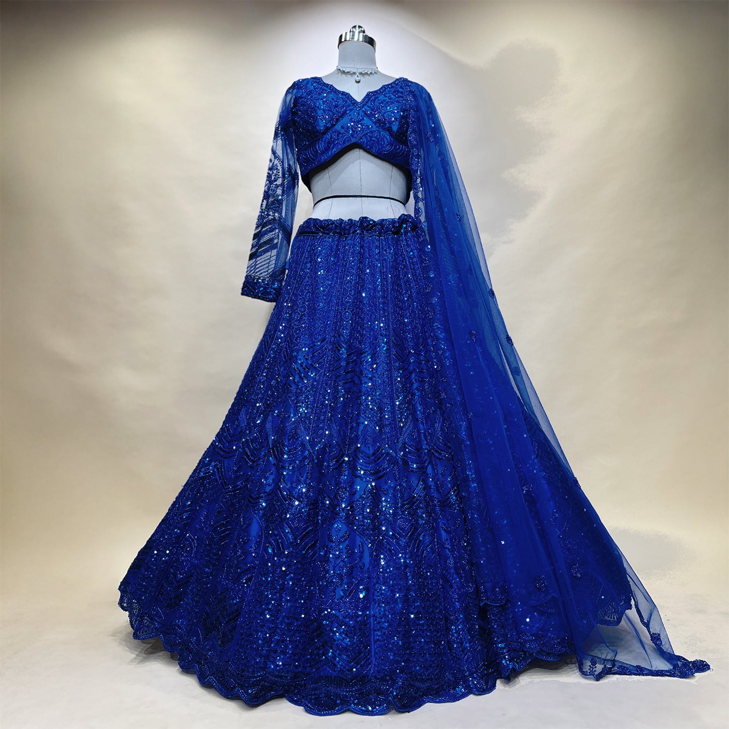 The Banaras Loom Heirloom: Black Net Lehenga Ensemble II – Black – view 4