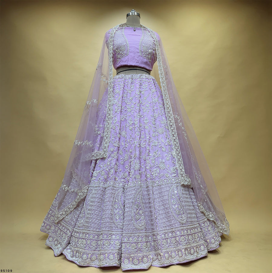 The Vivaha Darbar: Blue Silk Lehenga Ensemble II
