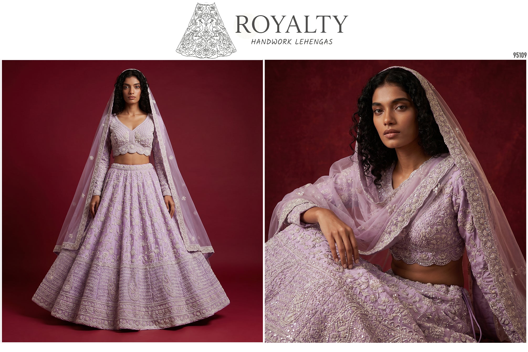 The Vivaha Darbar: Blue Silk Lehenga Ensemble II – Blue – view 4