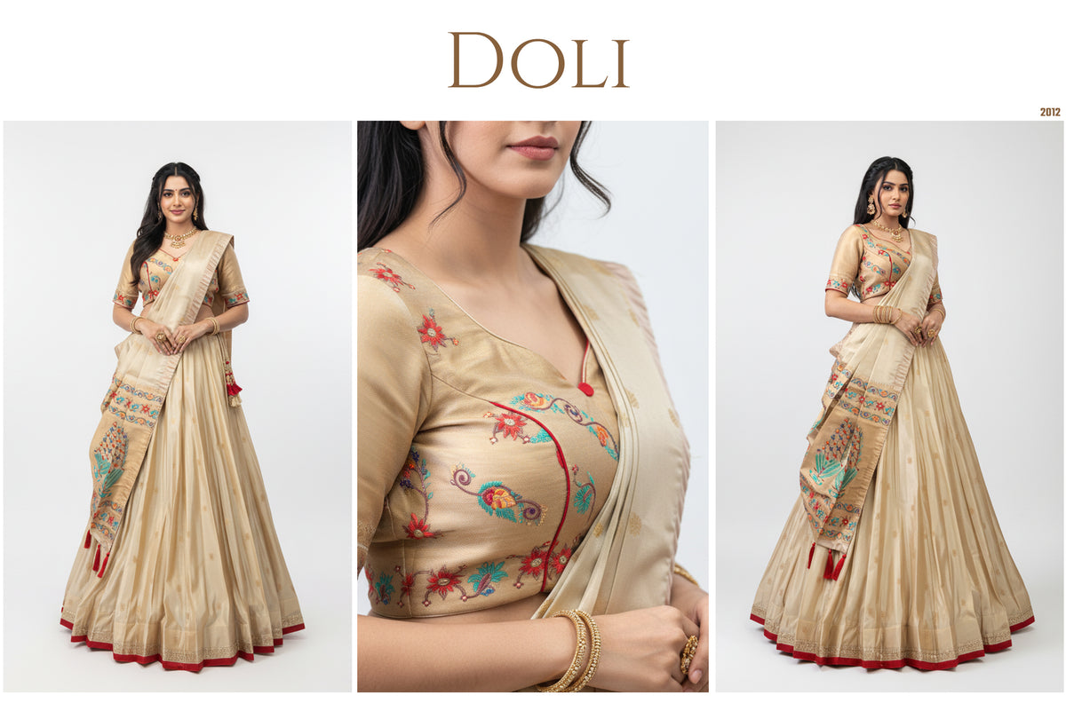 The Aarohi Edit: Ivory Heritage Lehenga Ensemble I – Ivory – view 1