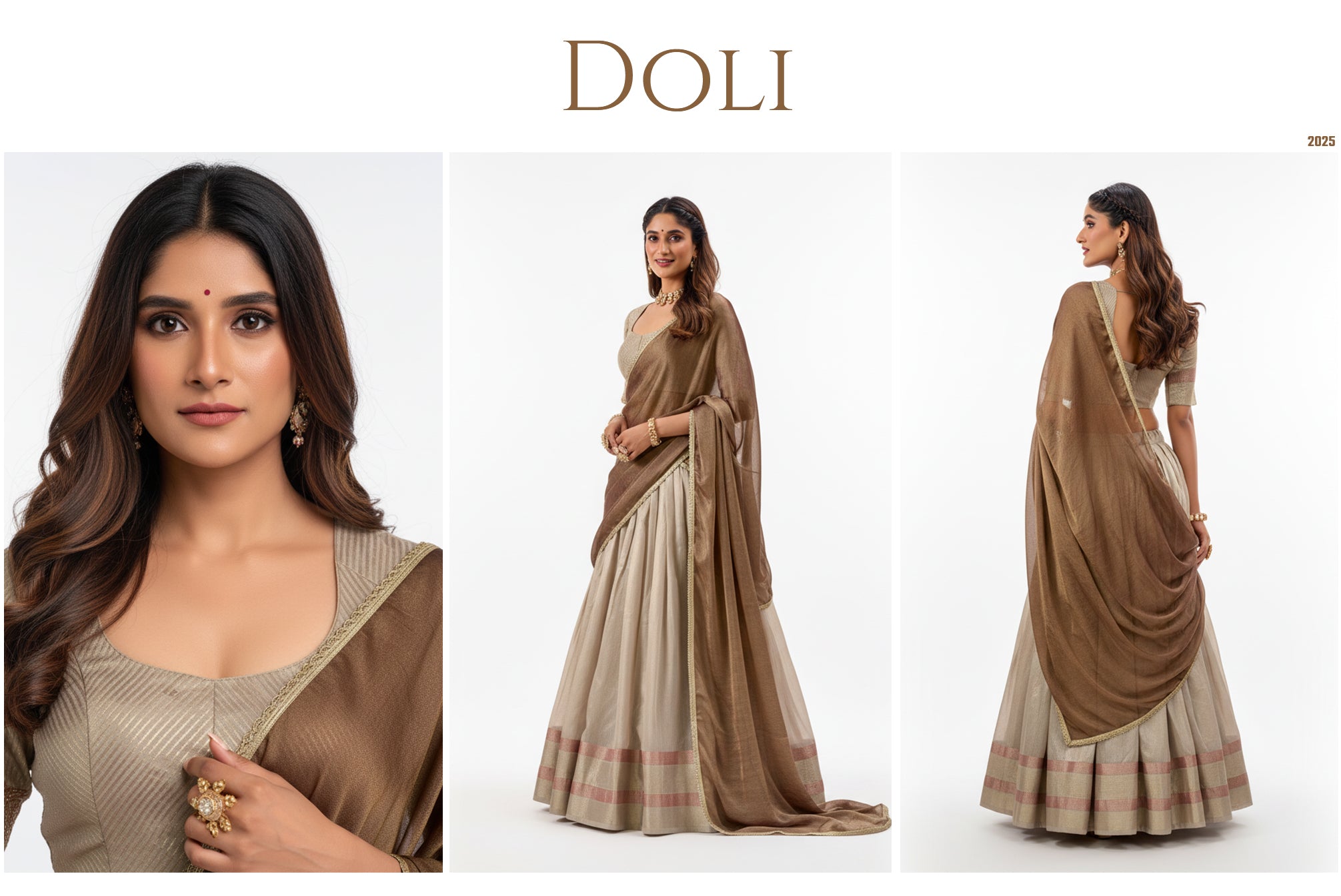 The Banaras Loom Collection: Ivory Heritage Lehenga Ensemble III – Ivory – view 1