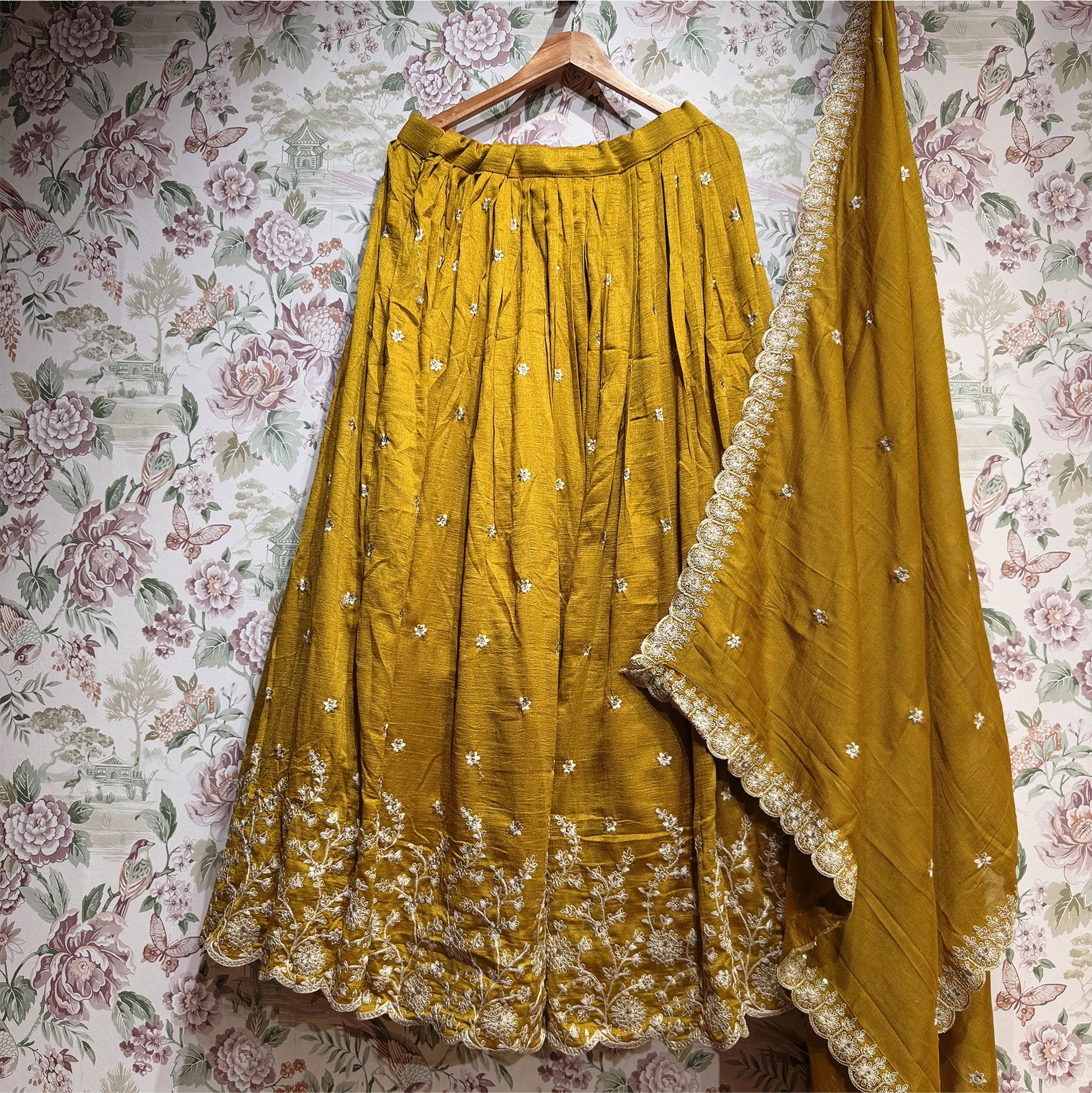The Amber Fort Darbar: Yellow Heritage Lehenga Ensemble II – Yellow – view 1
